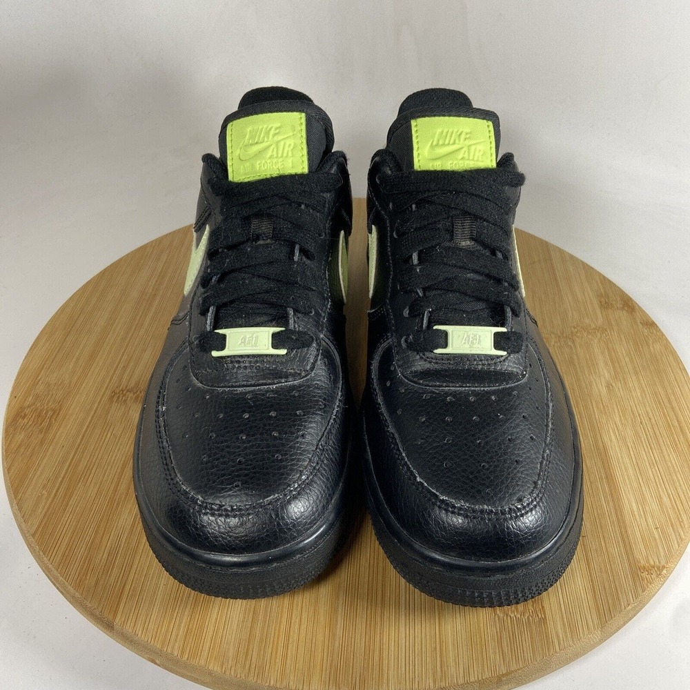 Nike Air Force 1 Low '07 Black Volt 315115-040 Black Mint Green Sz 7 - Picture 2 of 8
